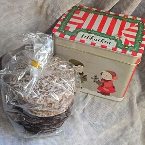 Germany Lebkuchen Gingerbread Festive Cookies In Tin with Holiday Bakery Design